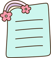 Cute Drawn Notepad Paper Element