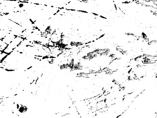 Grunge background black and white. Texture of chips, cracks, scratches, scuffs, dust, dirt .Vector pattern of cracks, chips, scuffs. Abstract vintage surface isolated on white background.EPS10.