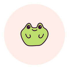 Funny Doodle Animal Circle Sticker Element