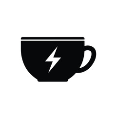 Black Coffee Cup with Lightning Bolt 1.
