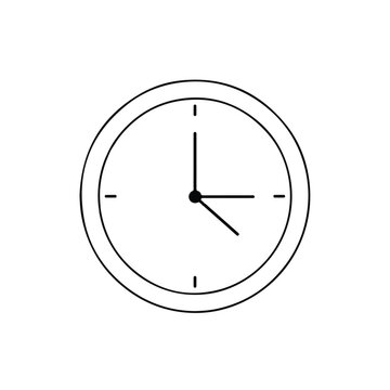 Simple Black Clock Face Showing Time.