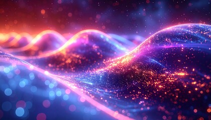 Pixelated cosmos meets fluid glass waves, futuristic shaders, 2026 abstract fantasy mobile background, luminous highlights&rdquo;