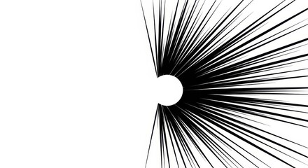 Obraz premium Graphic representation of extreme speed or impact radiating from a central point on a white background
