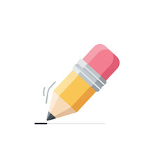 Yellow Pencil with Pink Eraser Illustration.