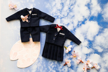 青空背景の入学式イメージ