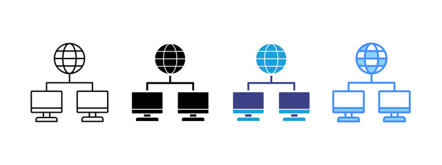 LAN  icon set multiple style collection