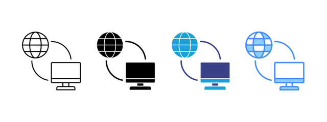 WAN icon set multiple style collection