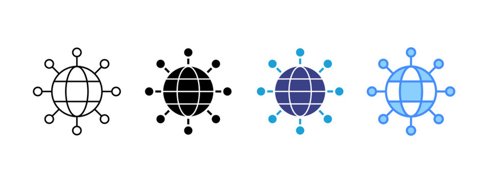 Network Protocol icon set multiple style collection