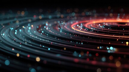 Neon gravity wave glowing with dynamic ripple patterns, stylized physics concept in glowing neon representing gravitational wave science