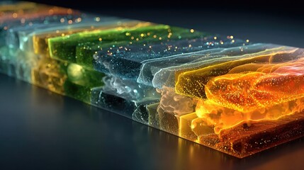 Neon greenhouse effect glowing with atmospheric energy layers, stylized environmental science diagram in bright neon for climate visuals