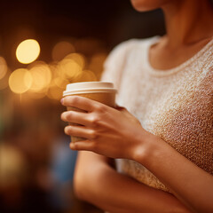 카페에서 따뜻한 음료를 즐기는 여유로운 일상