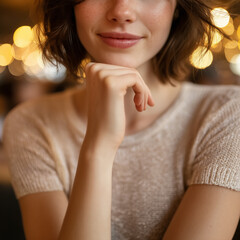 아늑한 카페에서 휴식하는 여성 라이프스타일