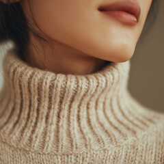 겨울 니트 상의와 목선 표현