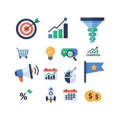 Collection of Business and Marketing Icons.