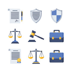 Law and Justice Icons Set for Business.