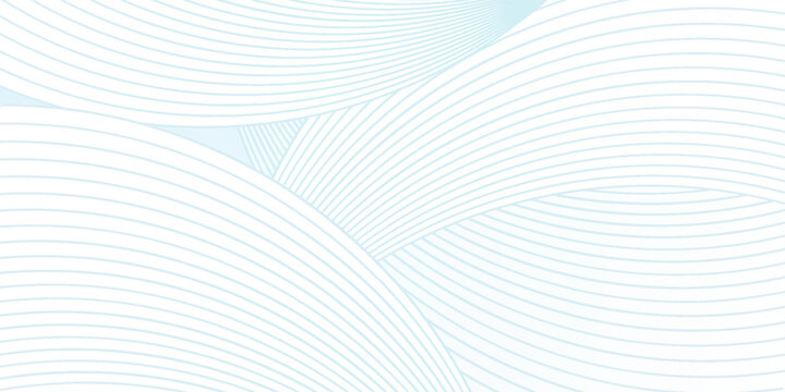 Minimalist Wavy Lines Blue Background. Abstract Flowing Curves Pattern Vector