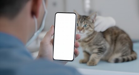 Veterinarian Taking Photo of Kitten on Smartphone during Examination