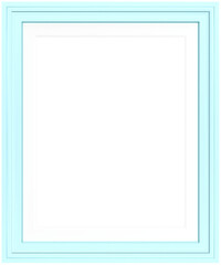 Blue frame isolated on white background. Realistic rectangle frames mockup. Classic Photo wooden frame. Shades of blue borders set for painting, poster, photo gallery. 3d png illustration.