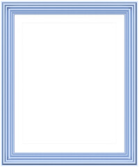 Blue frame isolated on white background. Realistic rectangle frames mockup. Classic Photo wooden frame. Shades of blue borders set for painting, poster, photo gallery. 3d png illustration.