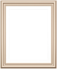 Beige wooden frame isolated on white background. Realistic rectangle frames mockup. Classic Photo modern frame. Shade of  beige Borders set for painting, poster, photo gallery. 3d png illustration