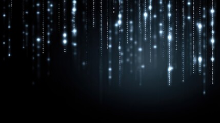 Digital Rain Matrix Background with Glowing Binary Code Numbers and Soft Blue Hues for Technology and Futuristic Themes in Graphic Design Projects