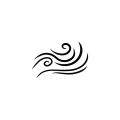 Obraz premium Hand Drawn Swirling Wind or Breeze Abstract Symbol