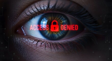 Biometric Access Denied with Digital Security Concept