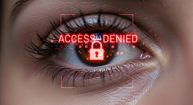 Biometric Eye Scan: Access Denied - Powered by Adobe
