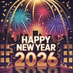 Happy New Year 2026 Background, Banner 