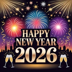 Happy New Year 2026 Background, Banner 