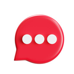 3d render social media chat icon