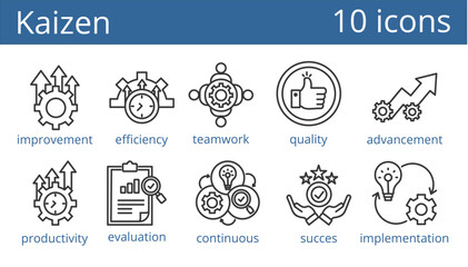 kaizen   icon vector illustration concept. outline style.