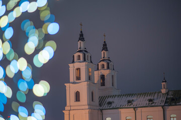 Fototapeta premium Churches in central Minsk await Christmas