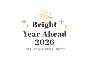 bright year ahead 2026 celebration banner design