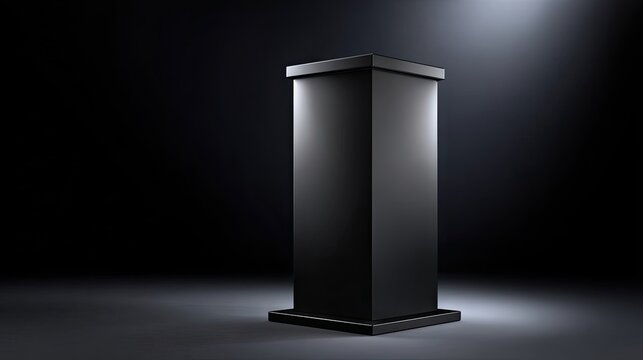 Black podium stage presentation spotlight dark background