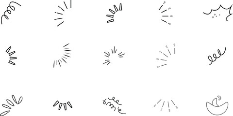 Collection of 12 unique abstract black and white floral designs