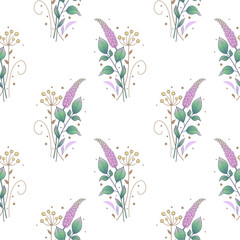 Flower vector seamless pattern illustration floral background.