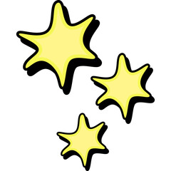 Retro Star Doodle Illustration