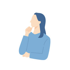 困るカジュアルな服装の女性