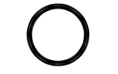 A black painted brush circle, isolated on transparent background