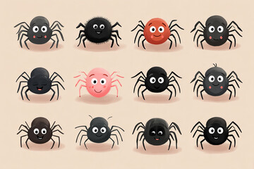 Cute Spider Cartoon Illustration