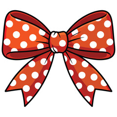 Red polka dot bow ribbon for gift decoration
