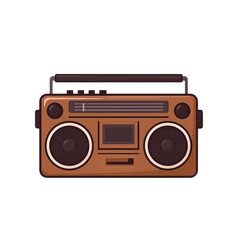 Retro boombox illustration with speakers and antenna