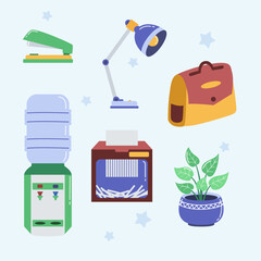 Flat stationary collection illustration