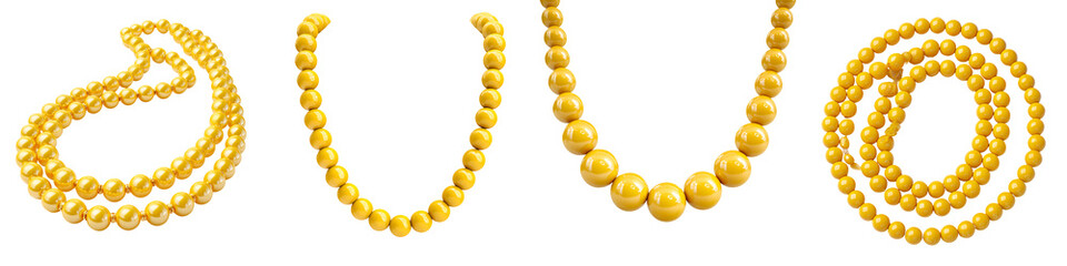 Obraz premium Golden Pearl Necklace Collection: Elegant Jewelry for Fashion & Design