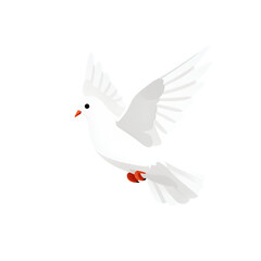 Obraz premium White Dove Flying With Wings Spread