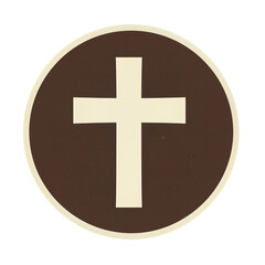Fototapeta premium White cross inside a brown circle
