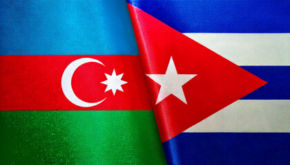 アゼルバイジャンの国旗とキューバの国旗(Azerbaijan flag & Cuba flag.)
