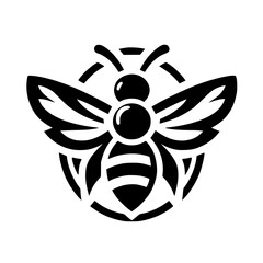 Geometric Black White Bee Logo