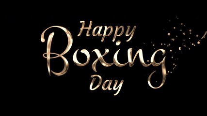 Festive golden boxing day message suitable for social media posts, greeting cards, holiday promotions, and website banners. Happy celebrating.